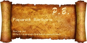 Papanek Barbara névjegykártya